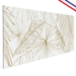 Fond de hotte en aluminium - motif floral caramel - 70x60 cm