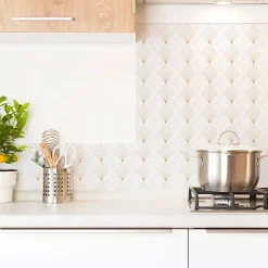 Fond de hotte en aluminium - art déco blanc - 70x60 cm