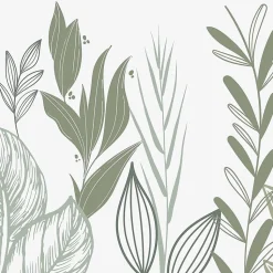 Fond de hotte en aluminium - floral vert sauge - 70x60 cm