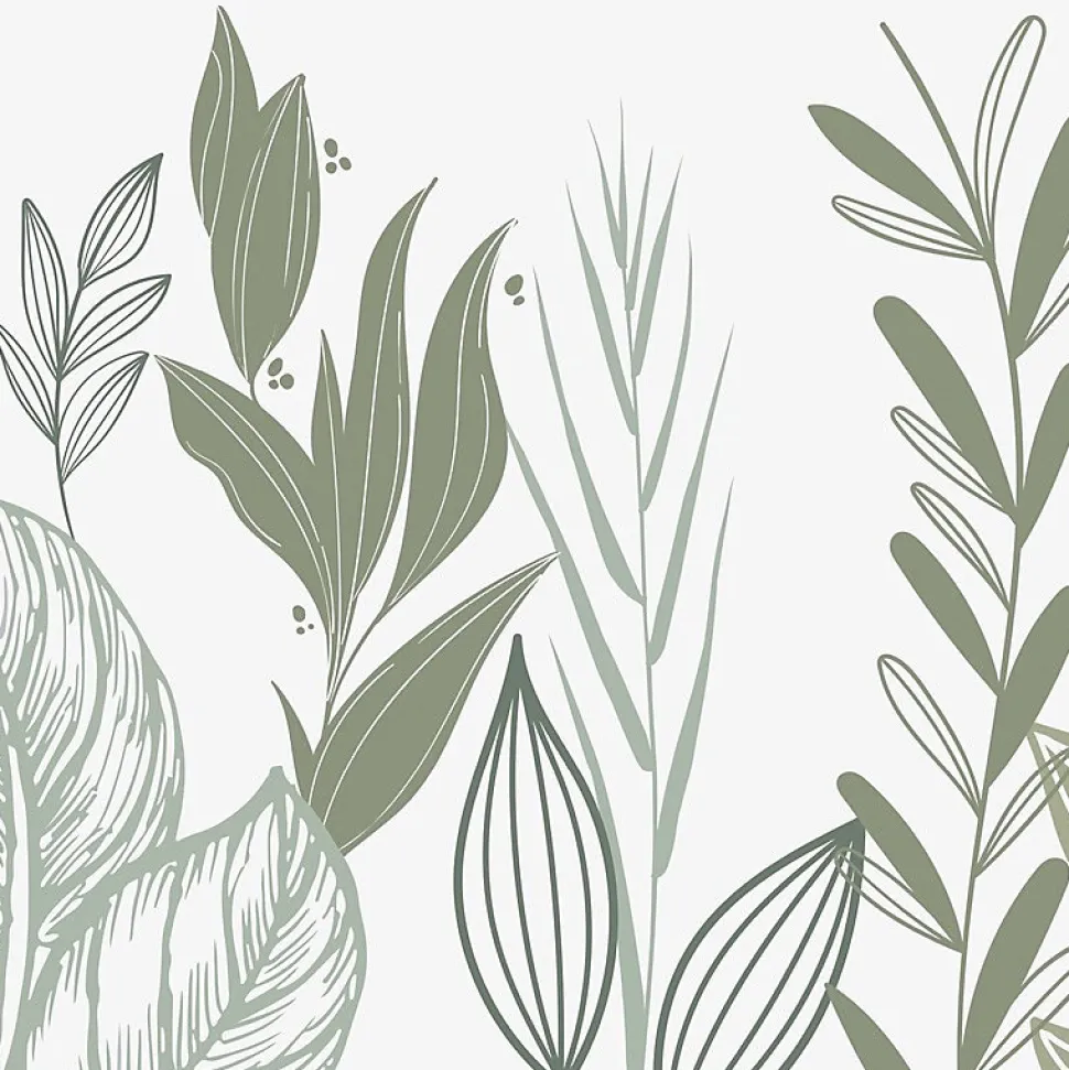 Fond de hotte en aluminium - floral vert sauge - 70x60 cm