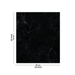 Fond de hotte en aluminium - effet marbre noir - 70x60 cm