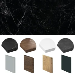 Fond de hotte en aluminium - effet marbre noir - 70x60 cm