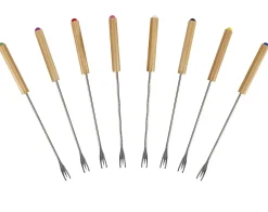 Fondue 800w 8 fourchettes bamboo et fonte d'alu noire Princess 173025-01-001 pure