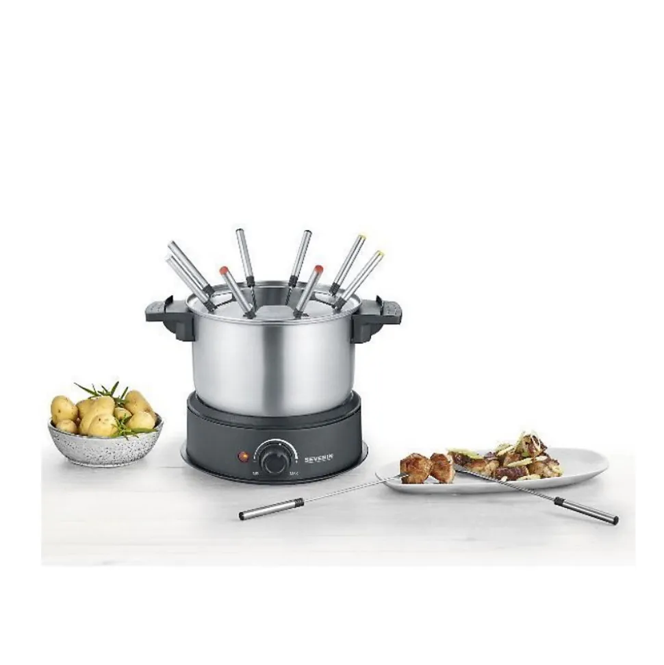 Fondue 1500w 8 fourchettes inox/noir Severin 2470