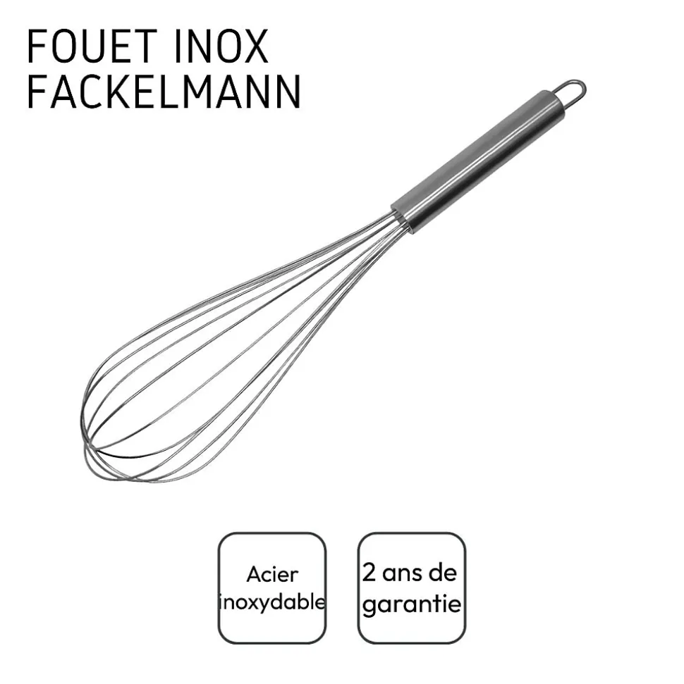 Fouet de cuisine et de pâtisserie en inox 32 cm Fackelmann Elemental