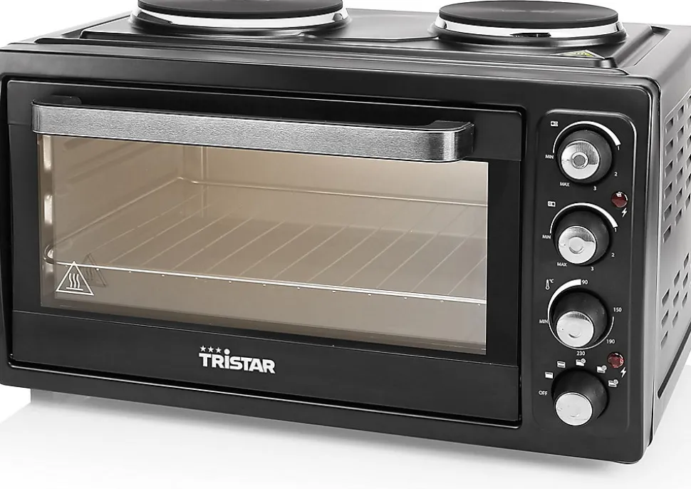 Four à Convection Électrique 38 L avec Plaques Chauffantes 3100 W Noir