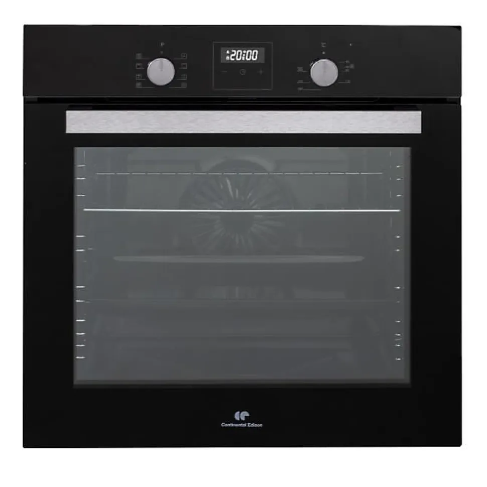 Four encastrable catalyse - chaleur pulsée - CONTINENTAL EDISON - F80CBIX - Noir et inox - L59,5 x H59,6 x P 54,68cm