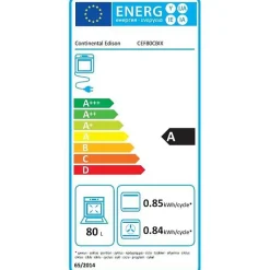 Four encastrable catalyse - chaleur pulsée - CONTINENTAL EDISON - F80CBIX - Noir et inox - L59,5 x H59,6 x P 54,68cm