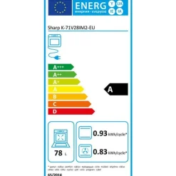 Four encastrable multifonction 78l 59cm a pyrolyse noir Sharp K71V28IM2