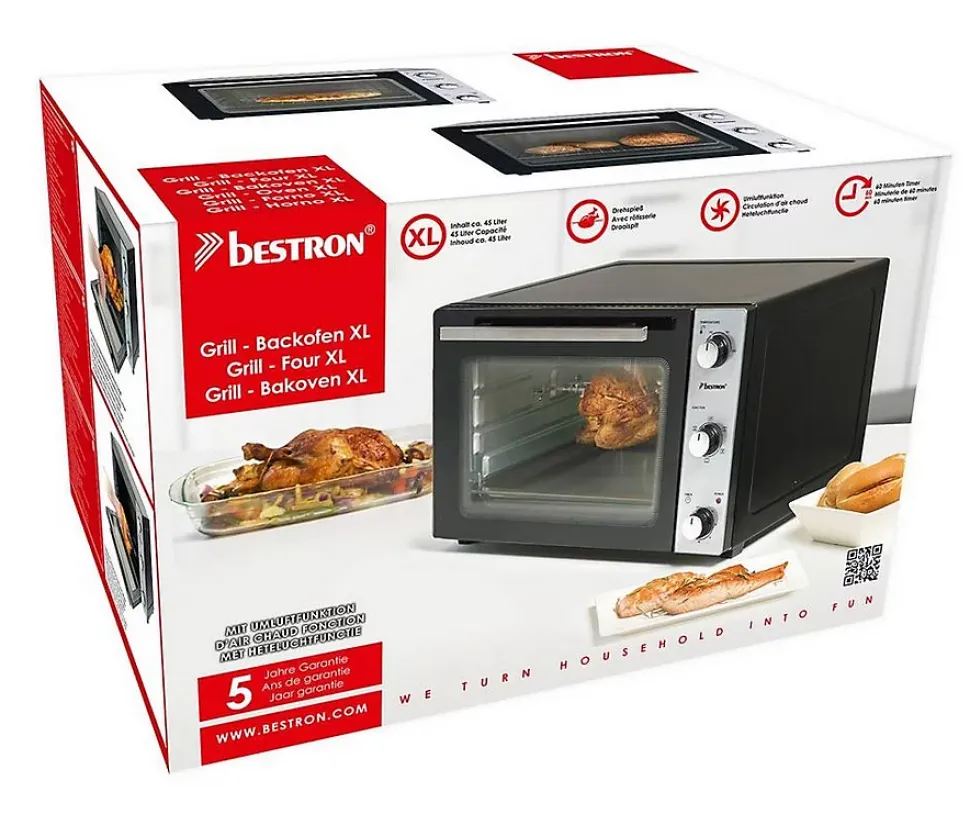 Four grill 45l 1800w noir/inox Bestron AOV45