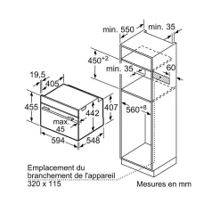 Four intégrable combi vapeur 47l 60cm a+ hydrolyse noir Siemens CS736G1B1