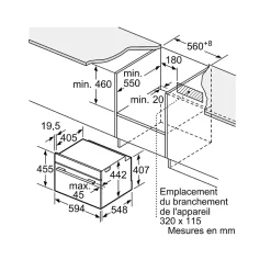Four intégrable combi vapeur 47l 60cm a+ hydrolyse noir Siemens CS736G1B1