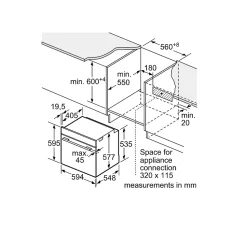 Four intégrable combi vapeur 71l 60cm a+ ecoclean noir Bosch HSG7584B1