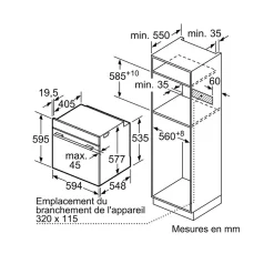 Four intégrable combi vapeur 71l 60cm a+ pyrolyse noir Siemens HR776G3B1