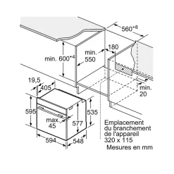 Four intégrable combi vapeur 71l 60cm a+ pyrolyse noir Siemens HR776G3B1