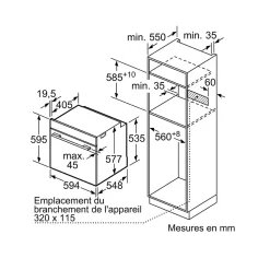 Four intégrable combi vapeur 71l 60cm a+ pyrolyse noir Bosch HRG7764B1