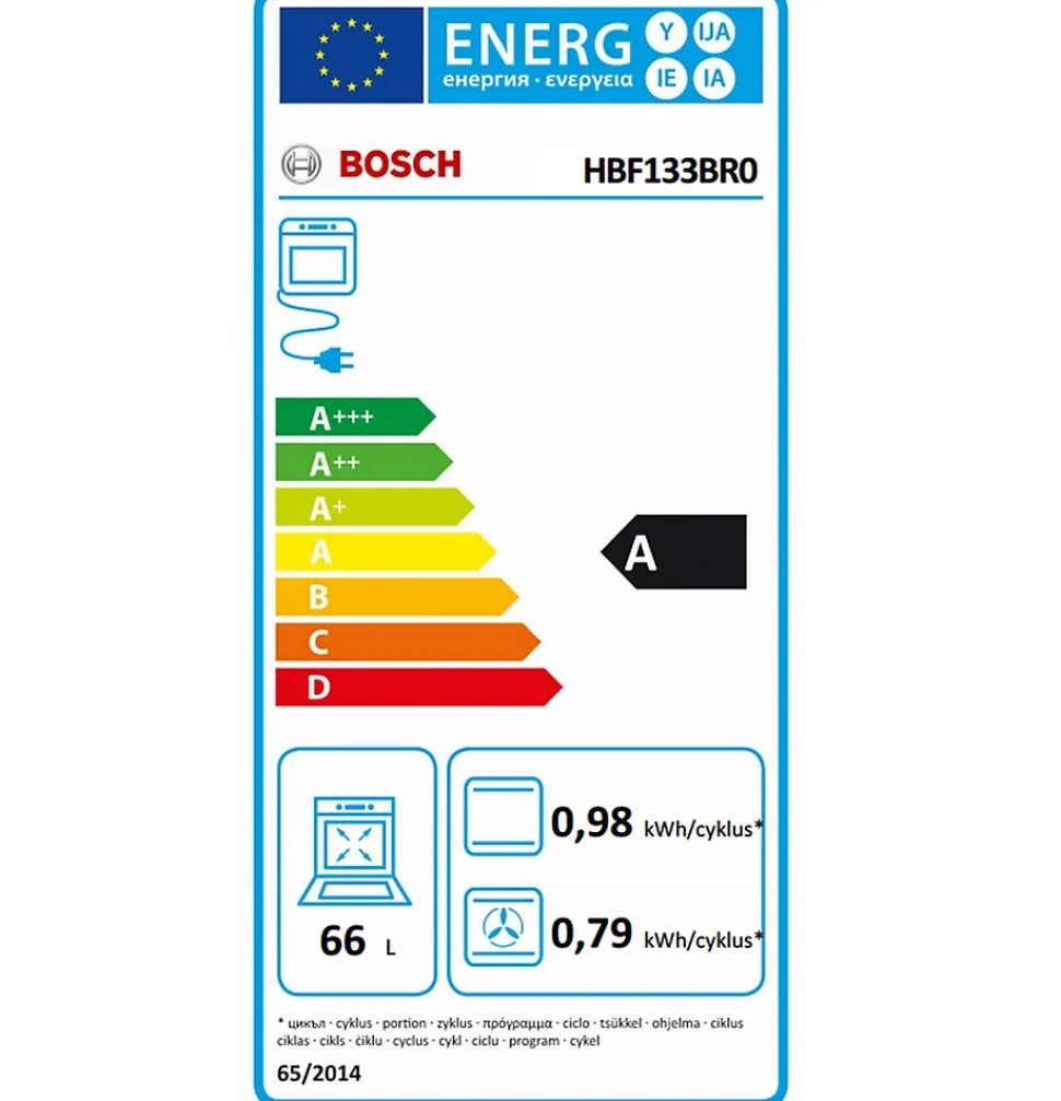 Four intégrable 66l a ecoclean inox Bosch HBF133BR0 série 2