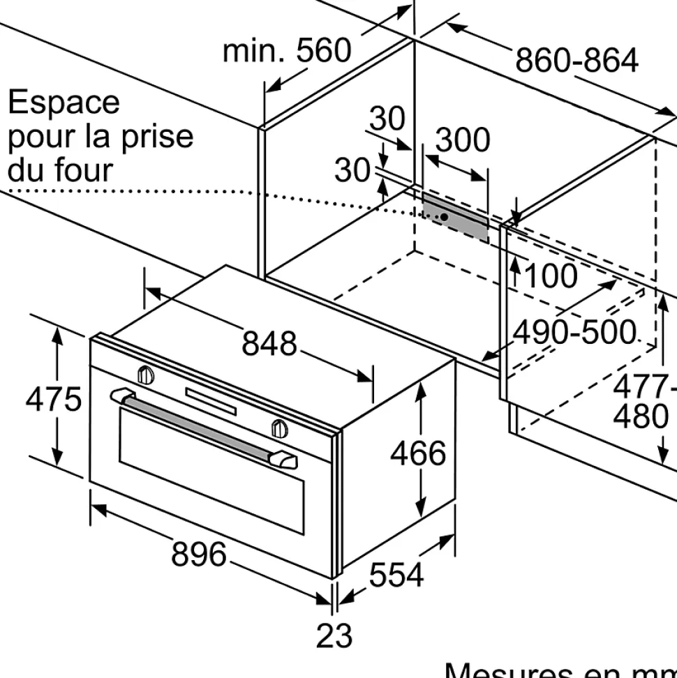 Four intégrable 85l 90cm a+ catalyse inox Siemens VB558C0S0 iq500