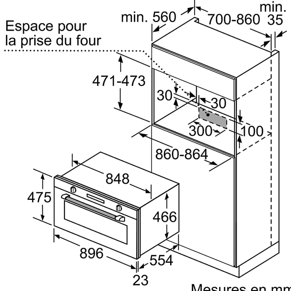 Four intégrable 85l 90cm a+ catalyse inox Siemens VB558C0S0 iq500