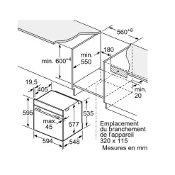 Four intégrable 71l 60cm a+ pyrolyse noir Bosch HBG7764B1