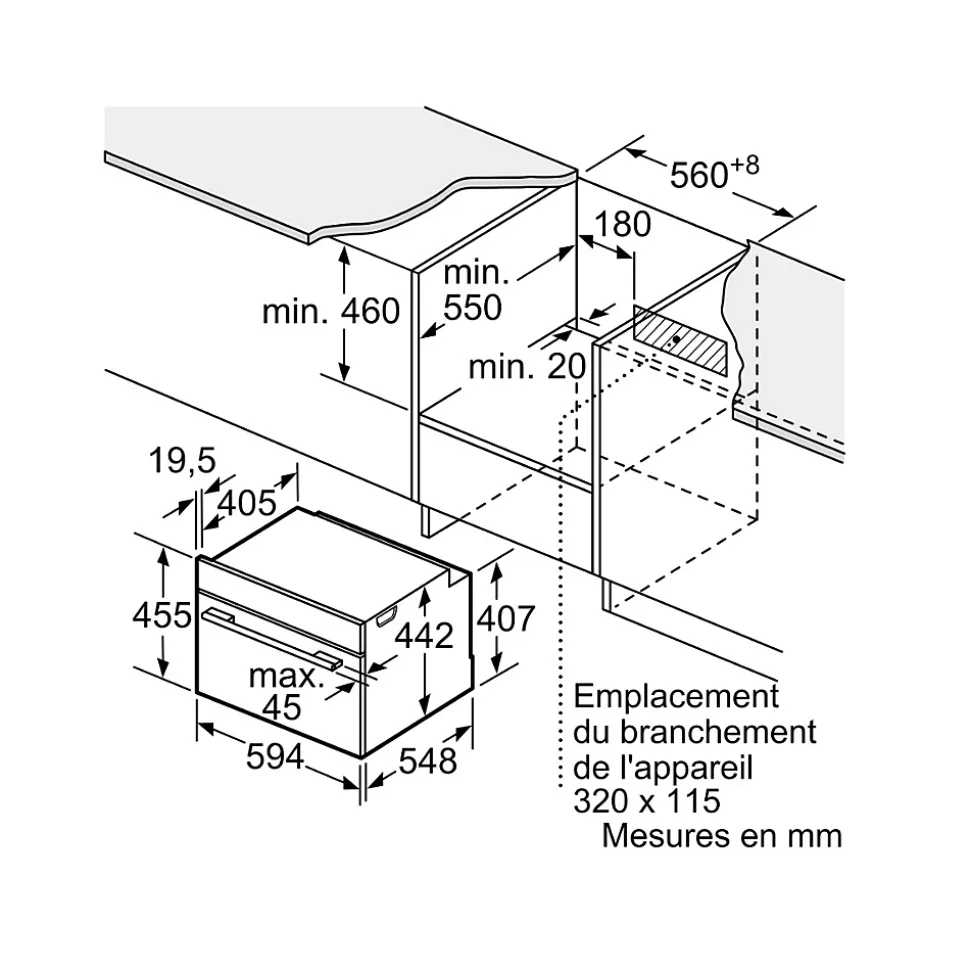 Four intégrable 47l 60cm a+ pyrolyse noir Siemens CB774G1B1