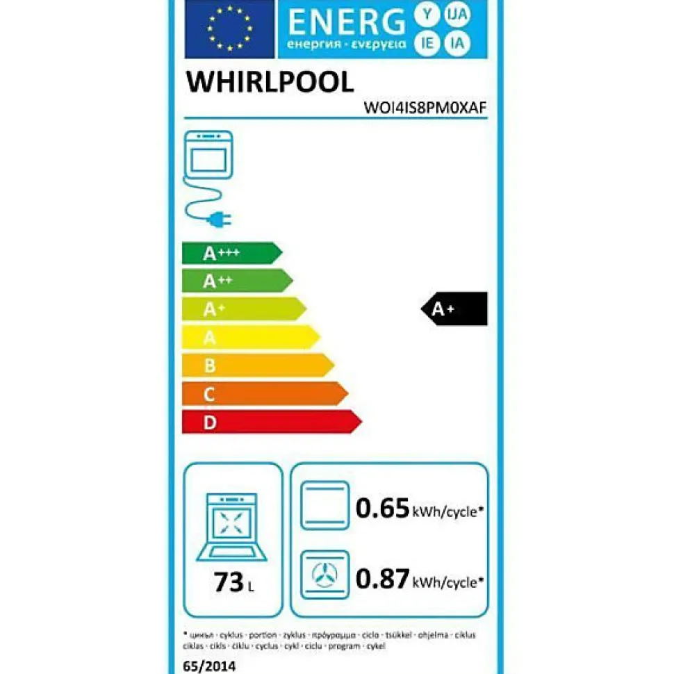 Four intégrable 73l 60cm pyrolyse Whirlpool WOI4IS8PM0XAF
