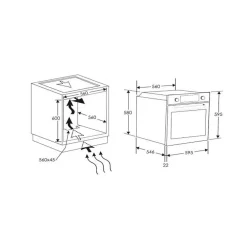 Four intégrable multifonction 65l 60cm pyrolyse inox Candy FCMX676 moderna