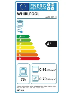Four intégrable multifonction 73l 60cm pyrolyse inox Whirlpool AKZ9635IX absolute class