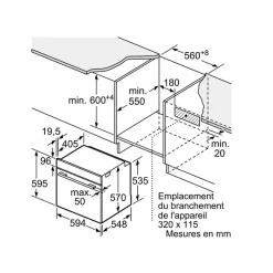 Four intégrable multifonction 71l 60cm pyrolyse + hydrolyse noir/inox Neff B6ACH7AN3F n50