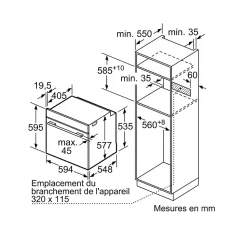 Four intégrable multifonction 71l 60cm a+ ecoclean noir Bosch HBG7541B1
