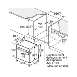 Four intégrable multifonction 71l 60cm a+ ecoclean noir Bosch HBG7541B1