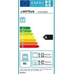 Four intégrable multifonction 60l 60cm gaz naturel catalyse noir Airlux AFSCW21BKN stylish gaz