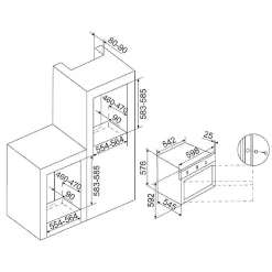 Four intégrable multifonction 60l 60cm gaz naturel catalyse noir Airlux AFSCW21BKN stylish gaz