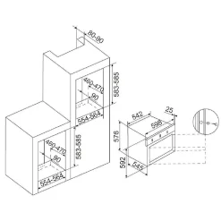 Four intégrable multifonction 60l 60cm gaz naturel catalyse noir Airlux AFSCW21BKN stylish gaz