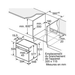 Four intégrable multifonction 71l 60cm a+ pyrolyse noir Bosch HBG7741B1