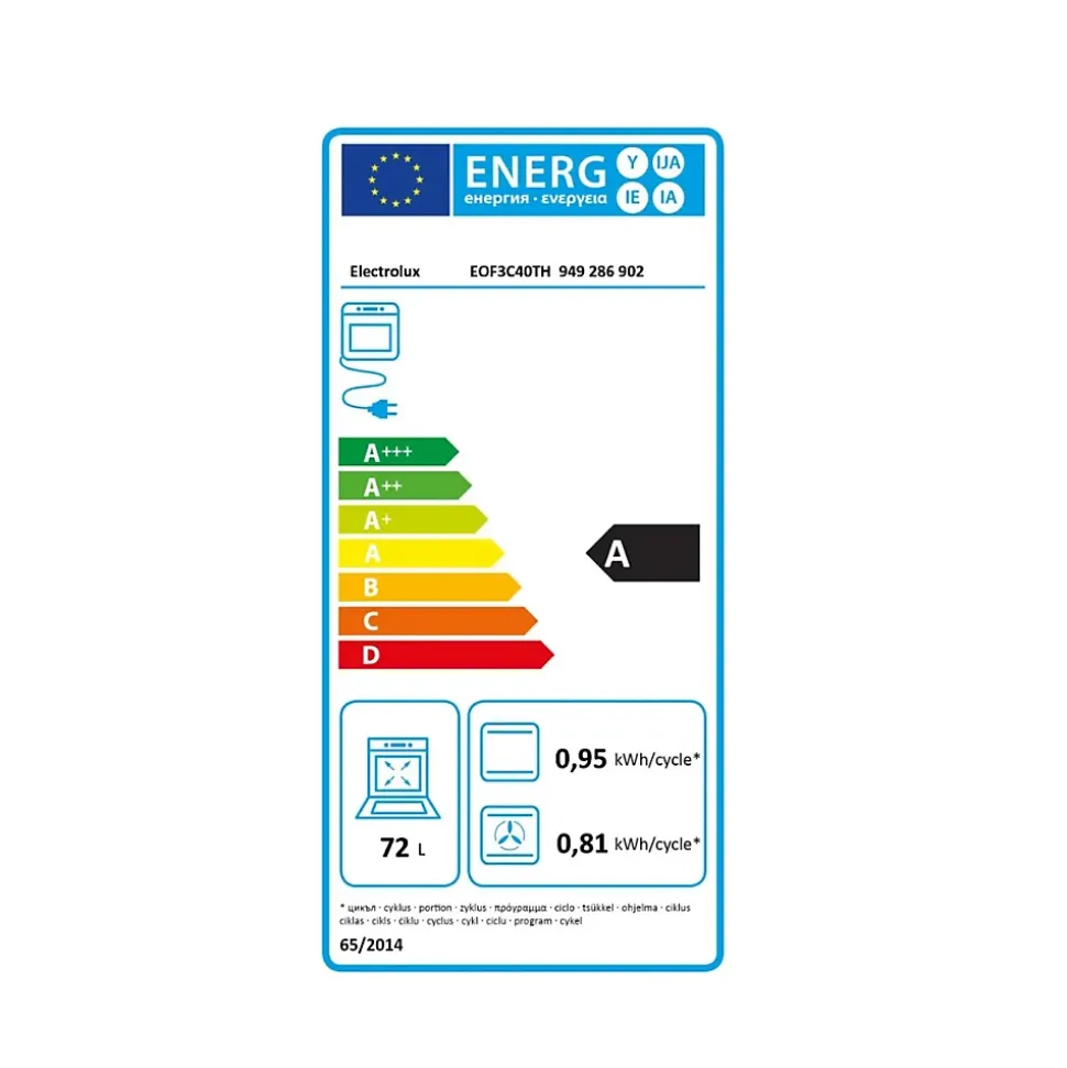 Four intégrable multifonction 72l 60cm catalyse noir Electrolux EOF3C40TH1 série 600 surroundcook