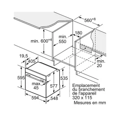 Four intégrable multifonction 71l 60cm a+ pyrolyse noir Siemens HB778G3B1
