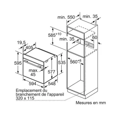 Four intégrable multifonction 71l 60cm a+ pyrolyse noir Siemens HB778G3B1