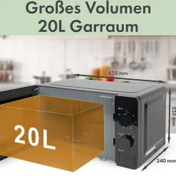 Four micro-onde 20L 1150W Bomann MW6014CB-Noir