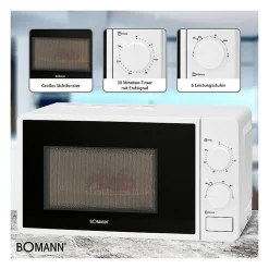 Four micro-onde 20L 1150W Bomann MW 6014 CB Blanc