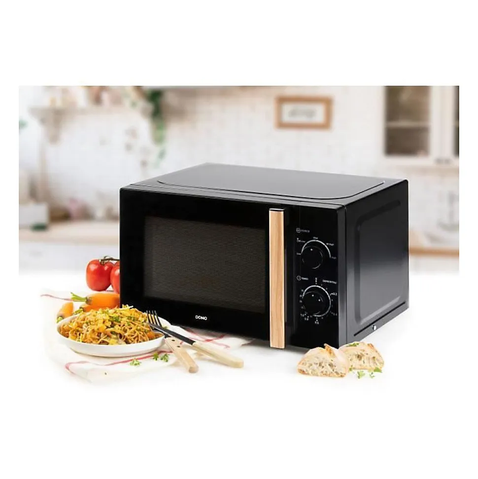Four micro-ondes DOMO DO2820 - 20L - 700W - Minuterie 35mn - Fonction décongélation - L44 x P35,8 x H 25,8 cm - Noir finition