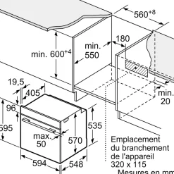 Four nettoyage pyrolyse Bosch HBA573BA0 71L noir