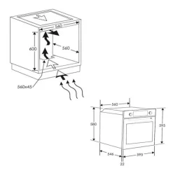 Four pyrolyse - chaleur tournante CANDY FICD X676 - Inox et noir - Classe A