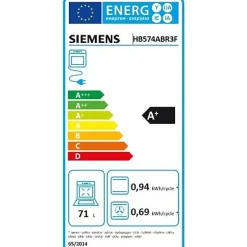 Four pyrolyse - SIEMENS IQ300 - HB574ABR3F - Noir - 7 modes de cuisson - 59,5 x 59,4 x 54,8 cm