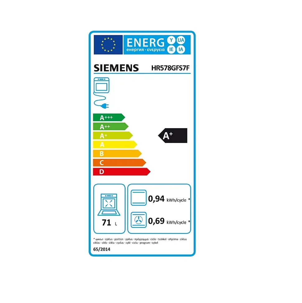 Four vapeur 71l 60cm inox Siemens HR578GFS7F iq500