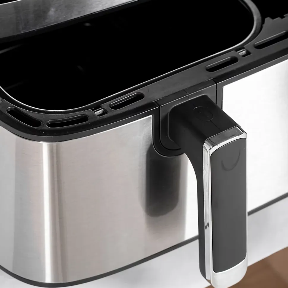 Friteuse à air 2700W - air fryer - double compartiment 8,5L - 8 programmes, température réglable, timer, 2 paniers - noir