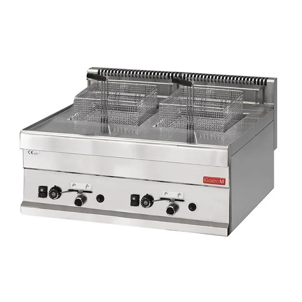 Friteuse à gaz 650 mm - 2 x 8 Litres - 12,6 kW - Gastro M