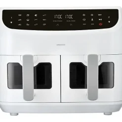 Friteuse Electrique a Air Chaud - MEDION - P20 XXL Twin - 2600 W - 2 paniers - 9 programmes - Blanc