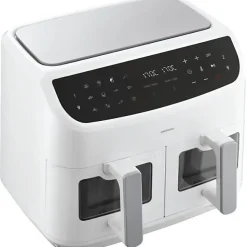 Friteuse Electrique a Air Chaud - MEDION - P20 XXL Twin - 2600 W - 2 paniers - 9 programmes - Blanc