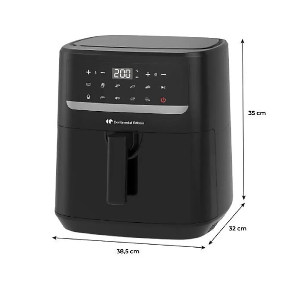 Friteuse Electrique a air sans huile - CONTINENTAL EDISON - CEFR240092L - 1800 W - 9,2 L - Noir